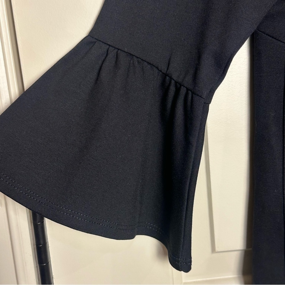 Jude Connally Dixie Ponte Black Pullover Top 3/4 Bell Sleeve Scoop Neck NWT XS - Picture 13 of 14